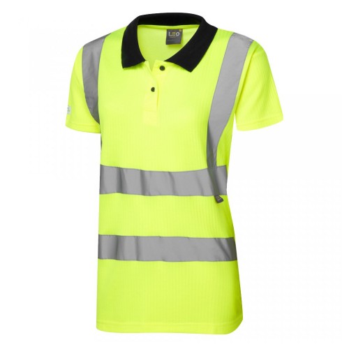 Leo Workwear Lana Class 2 Hi-Vis Yellow Women's Polo Shirt Leo Workwear Lana Class 2 Hi-Vis Yellow Women's Polo Shirt